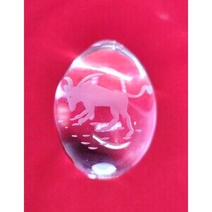Crystal Ram Paperweight Swedish Egg Handcut Vintage Art Glass